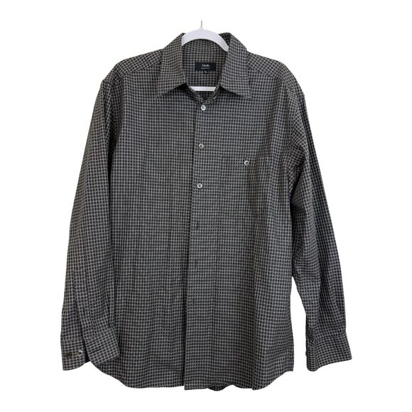 Zanella Button Up Shirt Men's Sz Extra Large Soft Point Long Sleeve Cotton Check - Picture 1 of 8